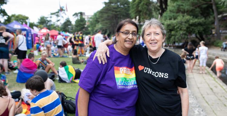 Two women at a Pride demonstration