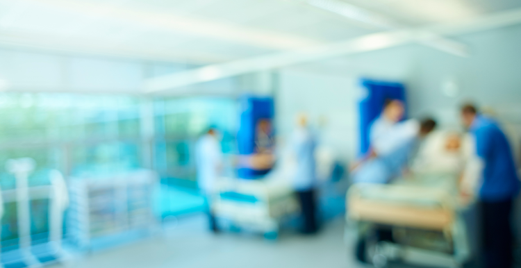 blurred out image of a hospital ward