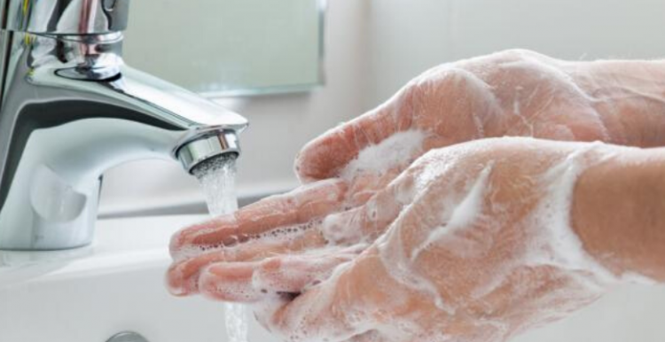 Woman handwashing