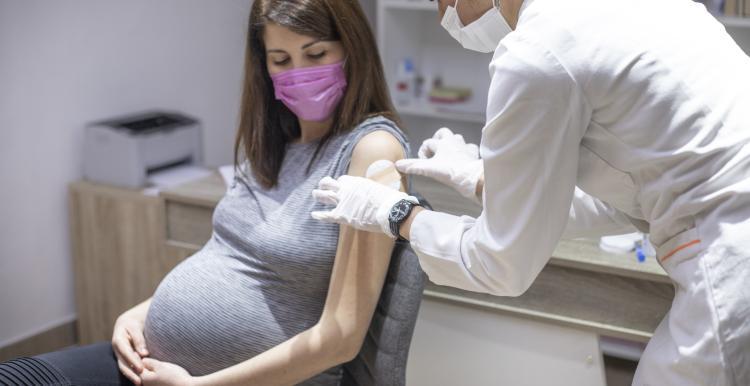 pregnant woman being seen by doctor