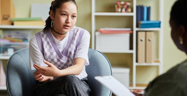 Young lady in a counselling session 