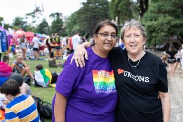 Two women at a Pride demonstration