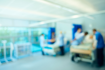 blurred out image of a hospital ward