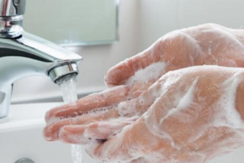 Woman handwashing