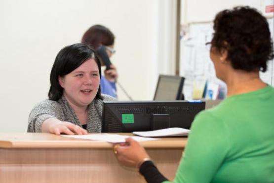 Receptionist at practise